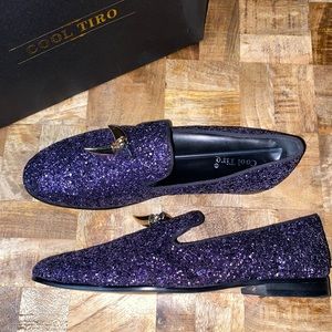 GENTLY USED Purple Glitter Mens Loafer